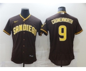 Men's Nike San Diego Padres #9 Jake Cronenworth  Brown Alternate Flex Base Authentic Collection Baseball Jersey