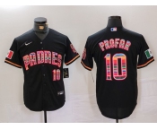 Men's San Diego Padres #10 Jurickson Profar Black Mexico Cool Base Stitched Jersey