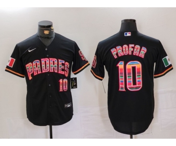 Men's San Diego Padres #10 Jurickson Profar Black Mexico Cool Base Stitched Jersey