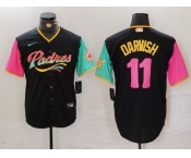 Men's San Diego Padres #11 Yu Darvish Black Fashion Baseball Jersey