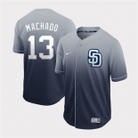 Men's San Diego Padres #13 Manny Machado Authentic Grey Drift Fashion MLB Baseball Jersey