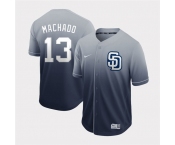 Men's San Diego Padres #13 Manny Machado Authentic Grey Drift Fashion MLB Baseball Jersey