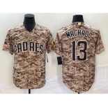 Men's San Diego Padres #13 Manny Machado Camo Cool Base Stitched Jersey