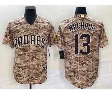 Men's San Diego Padres #13 Manny Machado Camo Cool Base Stitched Jersey