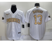 Men's San Diego Padres #13 Manny Machado White 2022 All Star Stitched Cool Base Nike Jersey