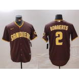 Men's San Diego Padres #2 Xander Bogaerts Brown Cool Base Stitched Jersey