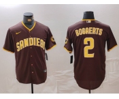 Men's San Diego Padres #2 Xander Bogaerts Brown Cool Base Stitched Jersey