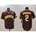 Men's San Diego Padres #2 Xander Bogaerts Brown With PS Patch Cool Base Stitched Jersey