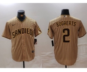 Men's San Diego Padres #2 Xander Bogaerts Khaki Cool Base Stitched Jersey