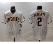 Men's San Diego Padres #2 Xander Bogaerts White Cool Base Stitched Jersey