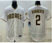 Men's San Diego Padres #2 Xander Bogaerts White Flex Base Stitched Baseball Jersey