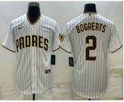 Men's San Diego Padres #2 Xander Bogaerts White With Patch Cool Base Stitched Baseball Jersey