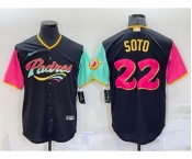 Men's San Diego Padres #22 Juan Soto Black 2022 City Connect Cool Base Stitched Jersey