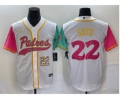 Men's San Diego Padres #22 Juan Soto Number White NEW 2023 City Connect Cool Base Stitched Jersey