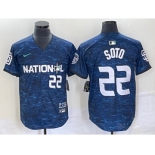 Men's San Diego Padres #22 Juan Soto Royal 2023 All Star Cool Base Stitched Baseball Jersey