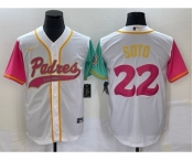 Men's San Diego Padres #22 Juan Soto White NEW 2023 City Connect Cool Base Stitched Jersey