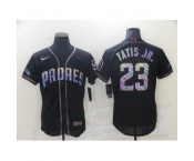 Men's San Diego Padres #23 Fernando Tatis Jr. Black 2021 Iridescent Logo Jersey Jersey