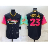 Men's San Diego Padres #23 Fernando Tatis Jr Black 2022 City Connect Cool Base Stitched Jersey