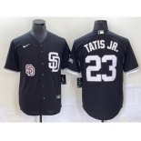 Men's San Diego Padres #23 Fernando Tatis Jr Black 2023 Cool Base Stitched Jersey