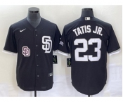 Men's San Diego Padres #23 Fernando Tatis Jr Black 2023 Cool Base Stitched Jersey