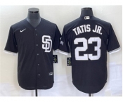 Men's San Diego Padres #23 Fernando Tatis Jr. Black Cool Base Stitched Baseball Jersey