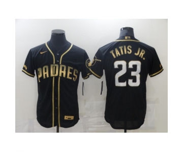 Men's San Diego Padres #23 Fernando Tatis Jr. Black Gold Realtree Collection Jersey