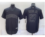 Men's San Diego Padres #23 Fernando Tatis Jr Black Pullover Turn Back The Clock Stitched Cool Base Jersey