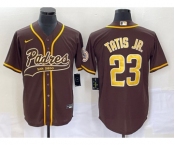 Men's San Diego Padres #23 Fernando Tatis Jr Brown NEW 2023 Cool Base Stitched Jersey 1