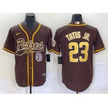 Men's San Diego Padres #23 Fernando Tatis Jr Brown NEW 2023 Cool Base Stitched Jersey