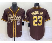 Men's San Diego Padres #23 Fernando Tatis Jr Brown NEW 2023 Cool Base Stitched Jersey