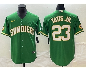 Men's San Diego Padres #23 Fernando Tatis Jr Green Cool Base Stitched Baseball Jersey 1