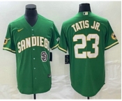 Men's San Diego Padres #23 Fernando Tatis Jr Green Cool Base Stitched Baseball Jersey