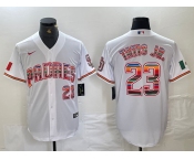 Men's San Diego Padres #23 Fernando Tatis Jr Mexico White Cool Base Stitched Baseball Jersey