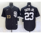 Men's San Diego Padres #23 Fernando Tatis Jr Number Black 2023 Cool Base Stitched Jersey