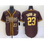 Men's San Diego Padres #23 Fernando Tatis Jr Number Brown NEW 2023 Cool Base Stitched Jersey