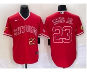 Men's San Diego Padres #23 Fernando Tatis Jr Number Red NEW 2023 Cool Base Stitched Jersey