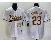 Men's San Diego Padres #23 Fernando Tatis Jr Number White NEW 2023 Cool Base Stitched Jersey