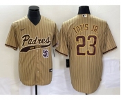 Men's San Diego Padres #23 Fernando Tatis Jr Tan NEW 2023 Cool Base Stitched Jersey