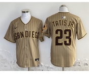 Men's San Diego Padres #23 Fernando Tatis Jr. Tan Stitched Baseball Jersey