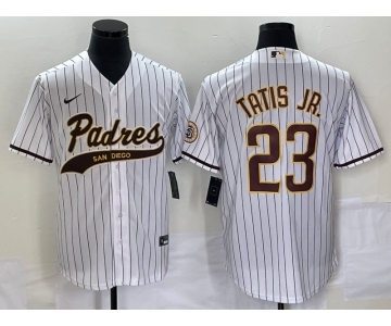 Men's San Diego Padres #23 Fernando Tatis Jr. White Cool Base Stitched Baseball Jersey