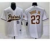 Men's San Diego Padres #23 Fernando Tatis Jr White NEW 2023 Cool Base Stitched Jersey