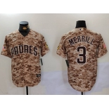 Men's San Diego Padres #3 Jackson Merrill Camo Cool Base Stitched Jersey