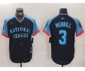 Men's San Diego Padres #3 Jackson Merrill Navy 2024 All Star Limited Stitched Jersey