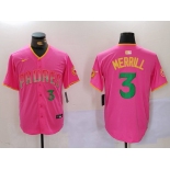 Men's San Diego Padres #3 Jackson Merrill Pink Player Number Fashion Baseball Jersey