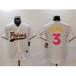 Men's San Diego Padres #3 Jackson Merrill white Cool Base Stitched Baseball Jersey