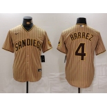 Men's San Diego Padres #4 Luis Arraez Tan Cool Base Stitched Baseball Jersey