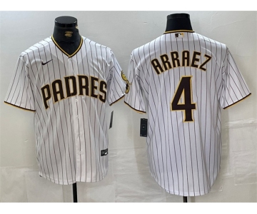 Men's San Diego Padres #4 Luis Arraez White Cool Base Stitched Baseball Jersey