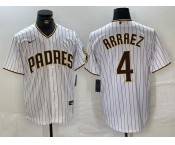 Men's San Diego Padres #4 Luis Arraez White Cool Base Stitched Jersey