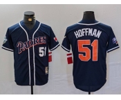 Men's San Diego Padres #51 Trevor Hoffman Navy Player Number Cooperstown Cool Base Jersey