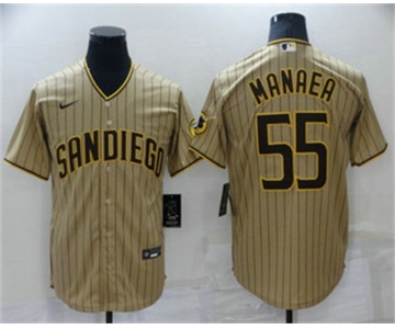 Men's San Diego Padres #55 Sean Manaea Brown Team Logo Stitched MLB Cool Base Nike Jersey